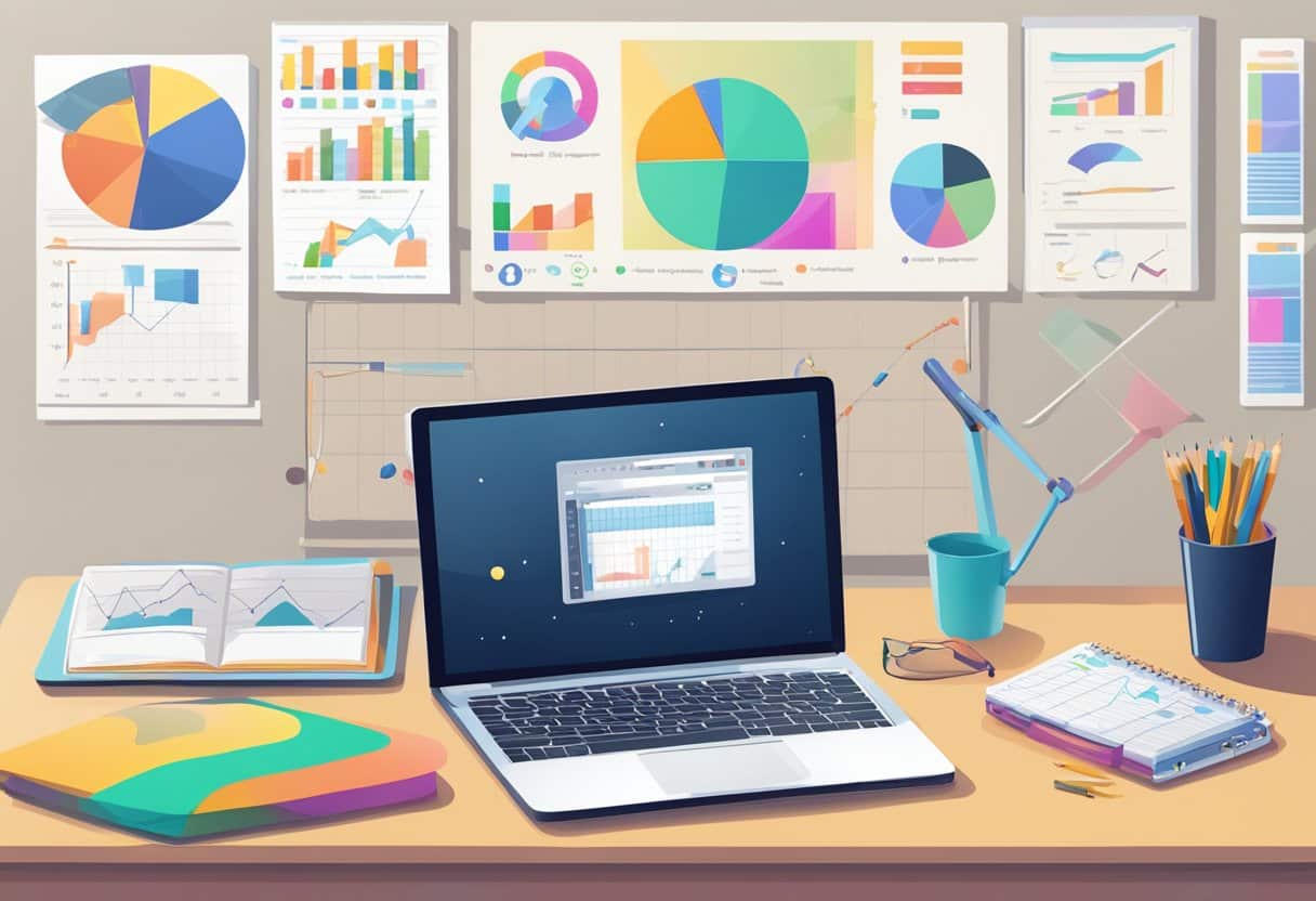 Analytics workspace showing medical progress tracking with charts, graphs, and performance metrics